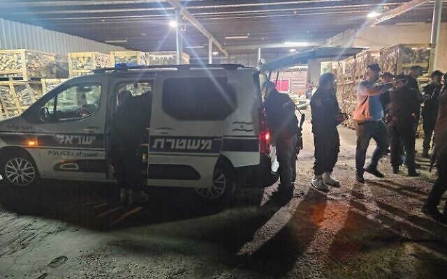 Police at the scene of a double murder in Isfiya, northern Israel, April 13, 2024. (Israel Police)