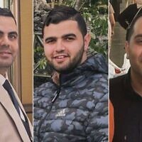 Three sons of Hamas leader Ismail Haniyeh, who were allegedly killed in an Israeli airstrike in Gaza on April 10, 2024. (Photo distributed on Palestinian Telegram channels)