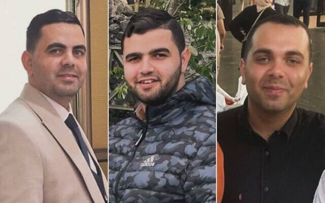 Three sons of Hamas leader Ismail Haniyeh, who were allegedly killed in an Israeli airstrike in Gaza on April 10, 2024. (Photo distributed on Palestinian Telegram channels)