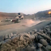 Screen capture from video purportedly showing battles between Iranian security forces and attackers of the Jaish al-Adl terror group in Sistan-Baluchistan province, Iran, April 4, 2024.