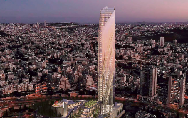 The Epstein project planned for west Jerusalem, dubbed the Burj Jerusalem. (Adrian Smith + Gordon Gill Architecture)