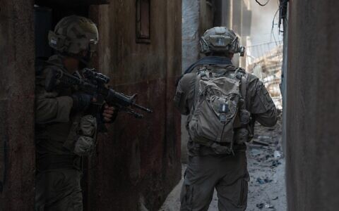 IDF soldiers operate in the Gaza Strip in an undated photo cleared for publication on May 24, 2024. (Israel Defense Forces)