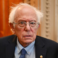 US Senator Bernie Sanders, Independent of Vermont, speaks to reporters outside the Senate Chamber ahead of a vote on a foreign aid package at the US Capitol in Washington, DC, on April 23, 2024. (Mandel NGAN / AFP)