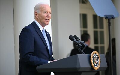 US President Joe Biden speaks at a celebration for Jewish American Heritage Month celebration in Washington, DC on May 20, 2024. (Mandel NGAN / AFP)