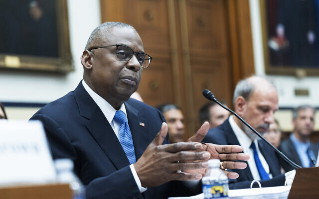 US Secretary of Defense Lloyd Austin testifies before a House Armed Services Committee hearing on the Department of Defense fiscal 2025 budget request on Capitol Hill, Tuesday, April 30, 2024, in Washington. (AP Photo/Manuel Balce Ceneta)