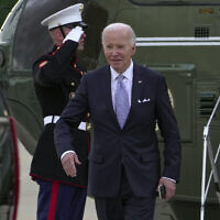 US President Joe Biden arrives at Delaware Air National Guard Base in New Castle, Delaware, May 3, 2024. (AP Photo/Manuel Balce Ceneta)