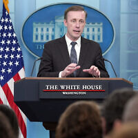 White House National Security Adviser Jake Sullivan speaks during the daily briefing at the White House in Washington, May 13, 2024. (Susan Walsh/AP)
