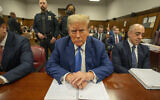 Former President Donald Trump sits in Manhattan criminal court in New York, Monday, May 20, 2024. (Steven Hirsch/New York Post via AP, Pool)
