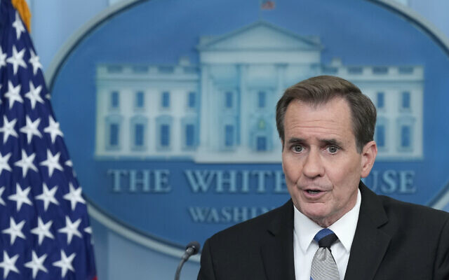 National Security Council spokesman John Kirby speaks during the daily briefing at the White House in Washington, May 28, 2024. (AP Photo/Susan Walsh)