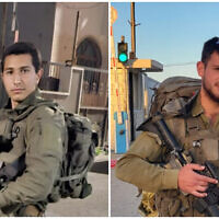 This composite image shows Staff Sgt. Diego Shvisha Harsaj and Staff Sgt. Eliya Hilel the Kfir Brigade's Nahshon Battalion, who were killed in a car-ramming attack outside the West Bank city of Nablus on May 29, 2024. (Israel Defense Forces)