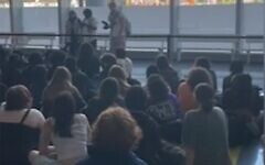 Students at Jones College Prep High School in Chicago hold a sit-in in support of Palestinians in Gaza on May 1, 2024. (Screen capture/YouTube, Max Rubenstein ABC 7)