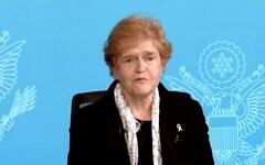 US Special Envoy to Combat Antisemitism Deborah Lipstadt speaks at a virtual event on May 24, 2024. (Screen capture/State Department)