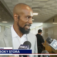 Skiboky Stora speaks to Fox 5 New York after being charged in court with hate crimes, May 29, 2024. (Screenshot via Fox 5 New York)