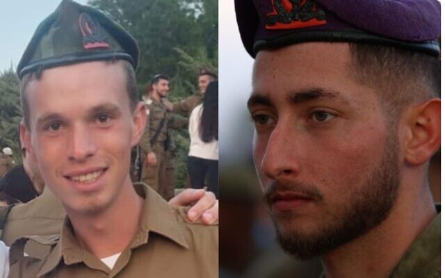 Staff Sgt. Betzalel Zvi Kovach, 20, left, and Staff Sgt. Sahar Sudaei, 20. (Israel Defense Forces)