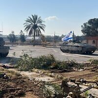 IDF troops on the Gazan side of the Rafah border crossing on May 7, 2024. (Israel Defense Forces)