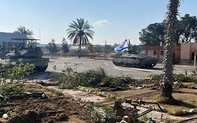 IDF troops on the Gazan side of the Rafah border crossing on May 7, 2024. (Israel Defense Forces)