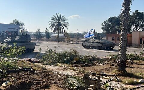 IDF troops on the Gazan side of the Rafah border crossing on May 7, 2024 (Israel Defense Forces)