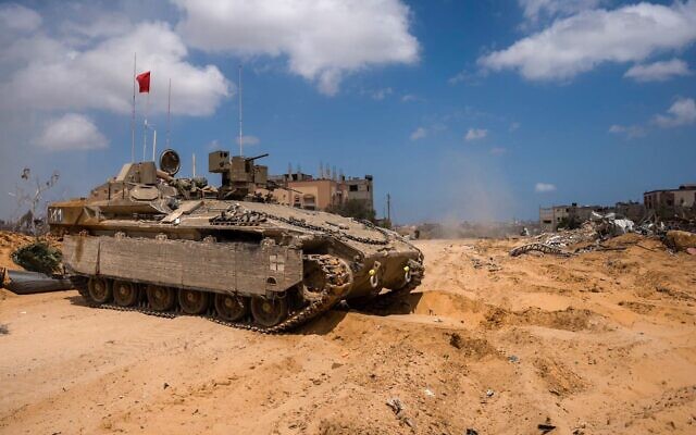 IDF soldiers operate in the Rafah area of the Gaza Strip in a photo cleared for publication on May 20, 2024. (Israel Defense Forces)