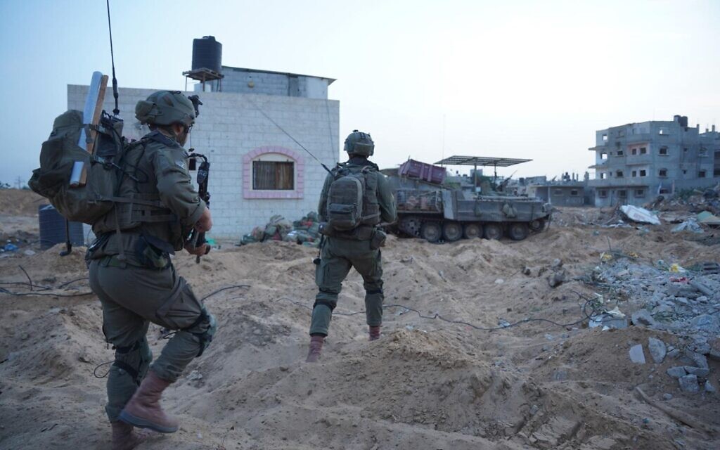 Israeli soldiers operate in the Gaza Strip in an undated picture published on May 20, 2024 (Israel Defense Forces)