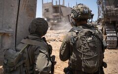 Troops of the Givati Brigade operate in Rafah in the southern Gaza Strip, in a handout image published May 23, 2024. (Israel Defense Forces)