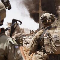Israeli soldiers operate in the Gaza Strip in an undated picture published on May 23, 2024. (Israel Defense Forces)