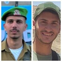 IDF soldiers Daniel Levy (left) and Yedidya Azugi (right), who were first cousins and died in fighting in Gaza in separate incidents in May 2024. (Israel Defense Forces)