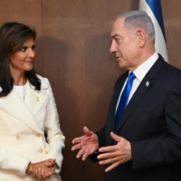 Prime Minister Benjamin Netanyahu meets with former US ambassador to the UN Nikki Haley, May 29, 2024. (Haim Zach/GPO)
