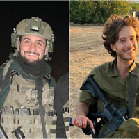 Master Sgt. (res.) Nahman Natan Hertz (left) and Master Sgt. (res.) Dan Kamkagi, killed in a Hezbollah drone attack near Metula, May 6, 2024. (Israel Defense Forces)