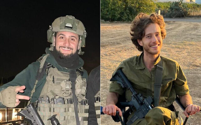Master Sgt. (res.) Nahman Natan Hertz (left) and Master Sgt. (res.) Dan Kamkagi, killed in a Hezbollah drone attack near Metula, May 6, 2024. (Israel Defense Forces)