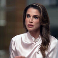 Jordan's Queen Rania speaks to CBS's "Face the Nation" in an interview aired May 5, 2024. (Screenshot, CBS)