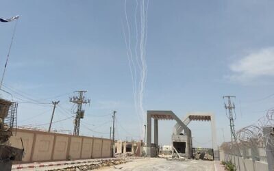 Rockets are seen launched at Israel from the Rafah area in the southern Gaza Strip, May 26, 2024. (Courtesy: via @IDF on X)