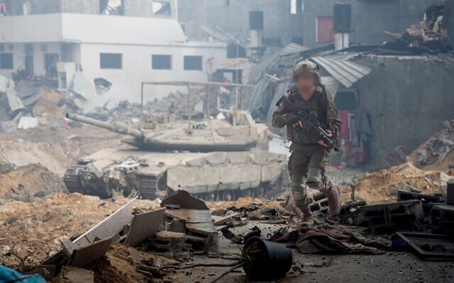 IDF troops operate in the Gaza Strip in a photo approved for publication on June 2, 2024. (Israel Defense Forces)