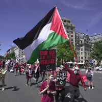 Anti-Israel protesters demonstrate near the White House in Washington, June 8, 2024. (AP Photo/Manuel Balce Ceneta)