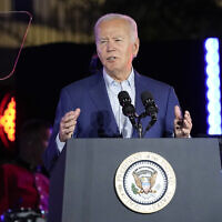 File - US President Joe Biden speaks during a Juneteenth concert on the South Lawn of the White House in Washington, June 10, 2024. (AP Photo/Susan Walsh)