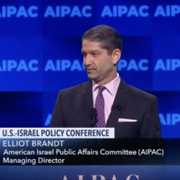 Elliot Brandt, speaking at AIPAC's 2019 conference in Washington, DC. (Screenshot)
