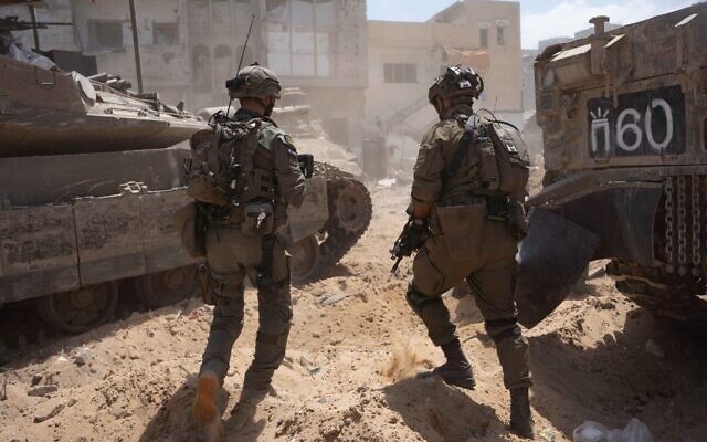 Troops operating in the Gaza Strip in an undated photo released for publication by the military on June 6, 2024. (Israel Defense Forces)